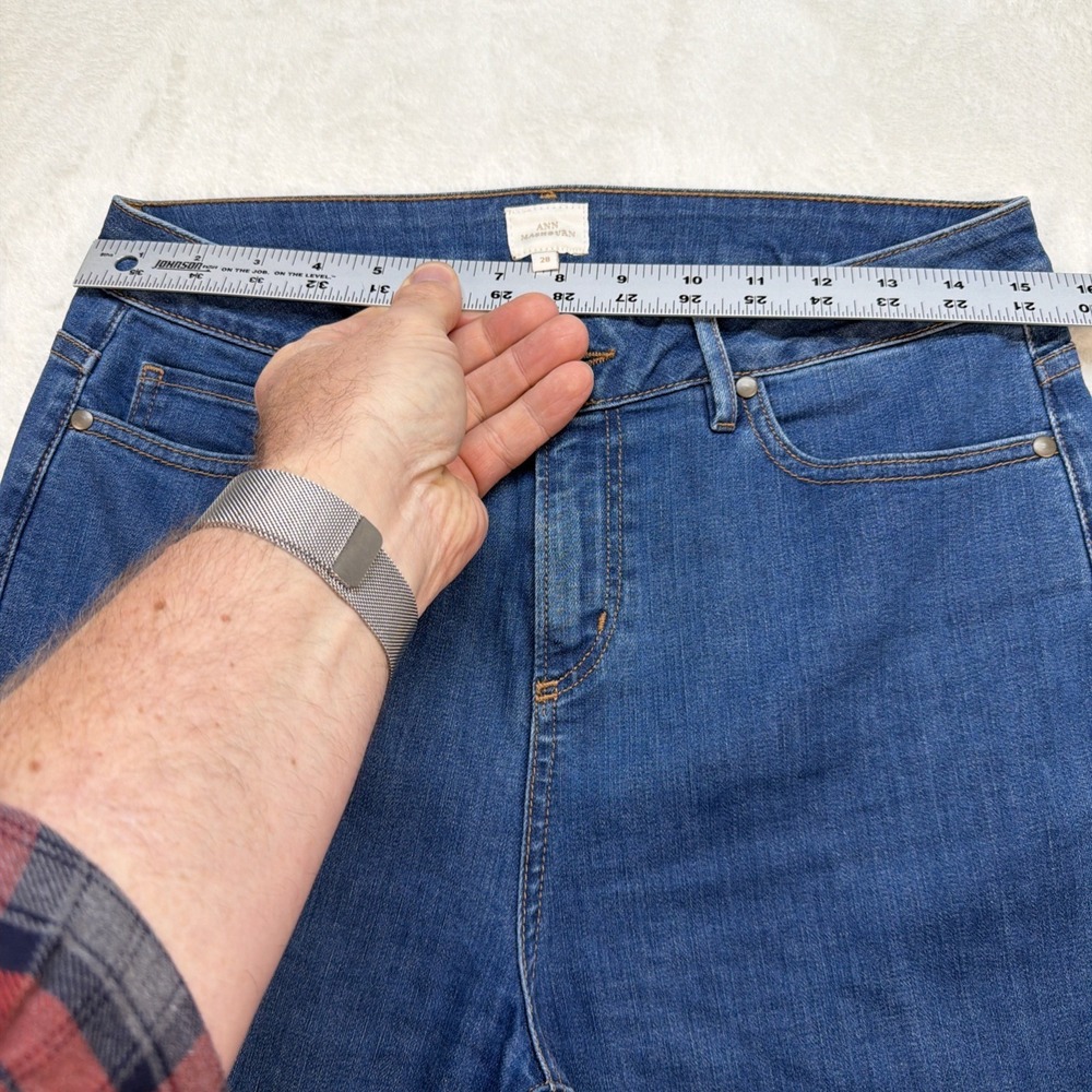 Ann Mashburn Wide Leg Jeans High‎ Rise Blue Denim USA Made Womens 28 - Picture 4 of 12